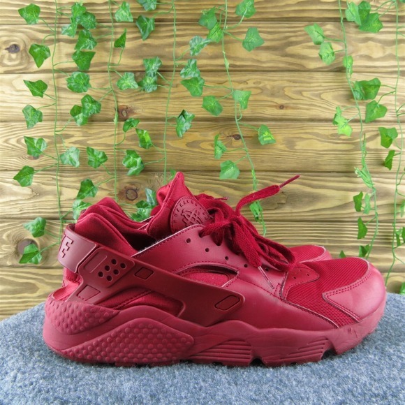 Nike Huarache Men Sneaker Shoes Red Fabric Lace Up Size 11 Medium - Picture 4 of 9
